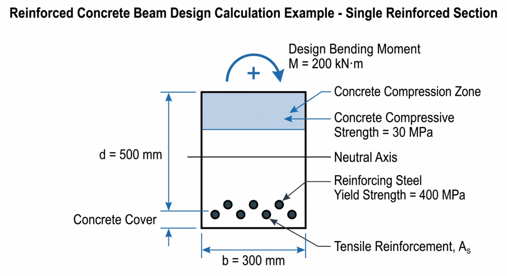 Reinforced concrete beam design example for ACI 318 vs Eurocode 2